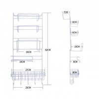 Hot sale Sidewall Holder Multifunctional Kitchen Supplies Organizer Household Multi-layer Fridge Storage Refrigerator Rack