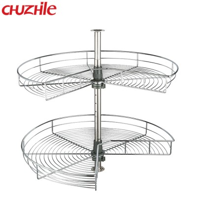 Kitchen Accessories Modern Storage Holders Two Tier Wire Revolving Basket